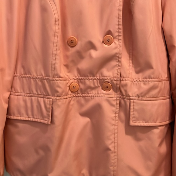 Calvin Klein Coral Double Breasted Lined Trench Rain Jacket Women Large Trench - Picture 4 of 8